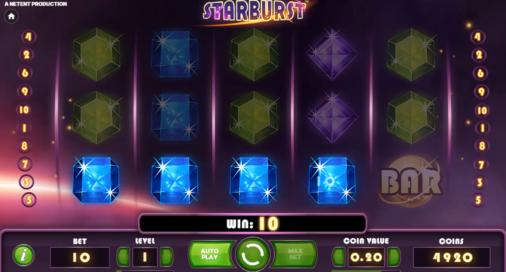 Starburst slot