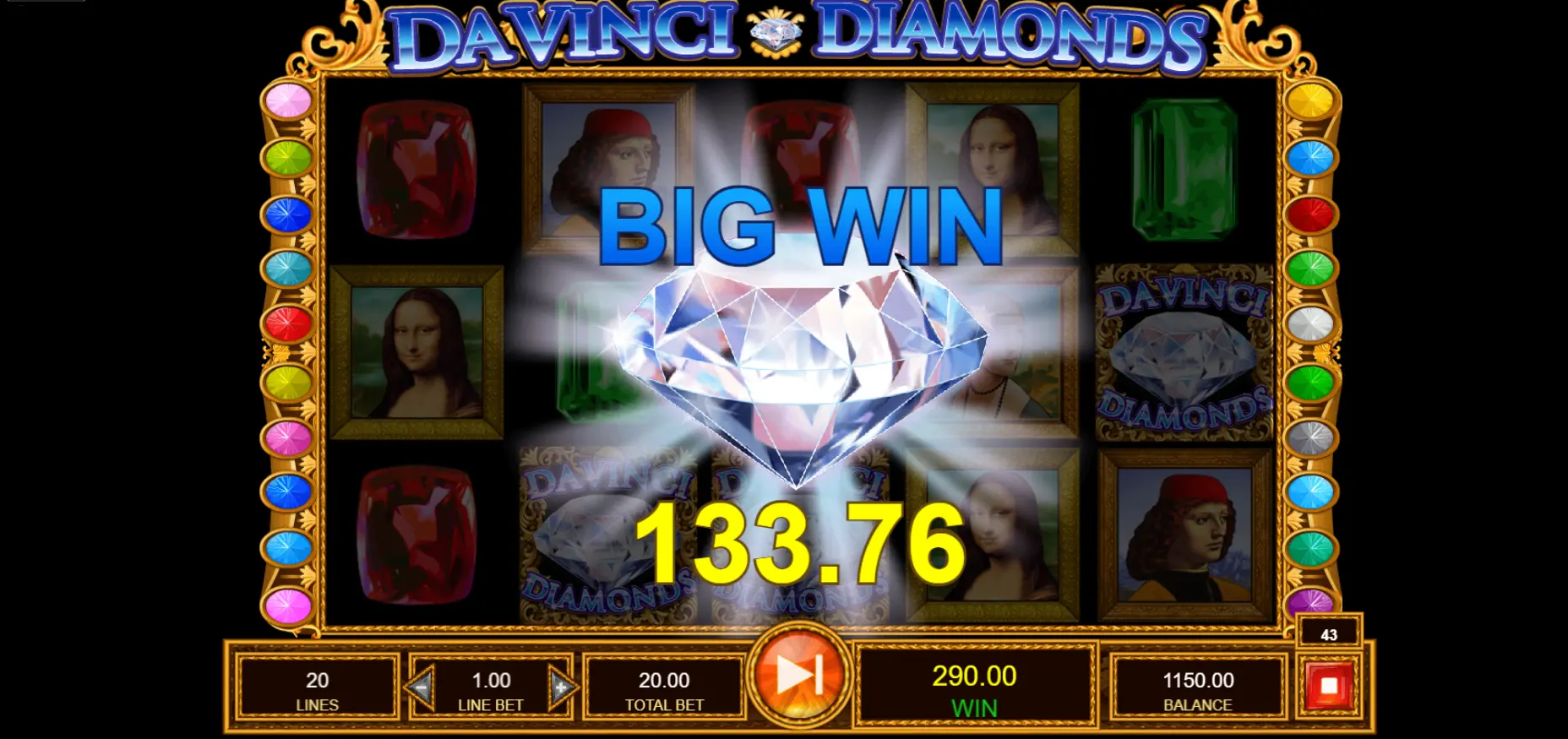 Da Vinci Diamonds bonus